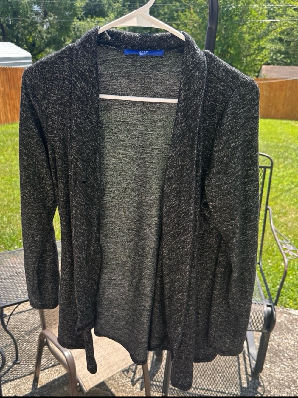 Apt. 9 Dark Grey Cardigan Sweater Shawl S